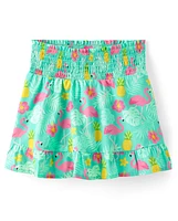 Girls Flamingo Smocked Skort - Seaside Palms