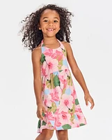 Girls Tropical Ruffle Dress - Little Essentials