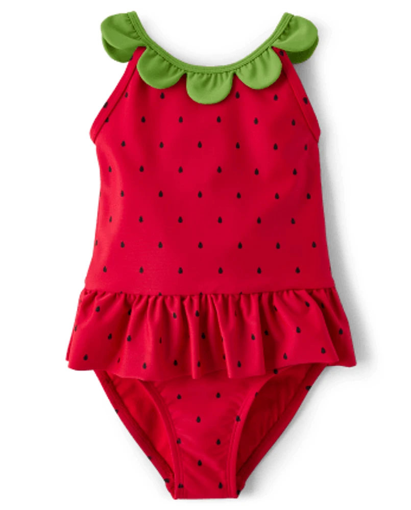 Maillot de bain une pièce fraise pour fille - Swim