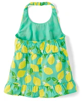 Girls Lemon Halter Top - Little Essentials