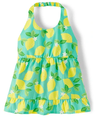 Girls Lemon Halter Top - Little Essentials