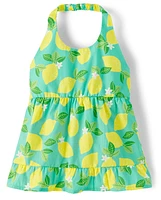 Girls Lemon Halter Top - Little Essentials