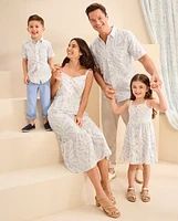 Womens Matching Family Palm Leaf Ruffle Dress - Little Essentials