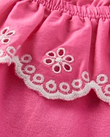 Girls Eyelet Ruffle Top