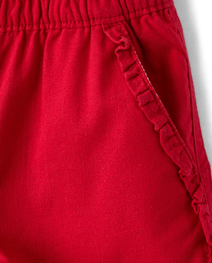 Girls Ruffle Pull On Shorts