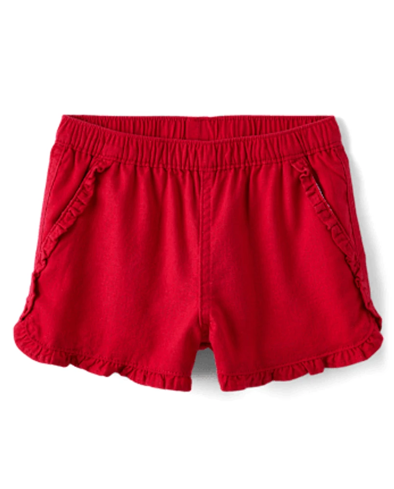Girls Ruffle Pull On Shorts