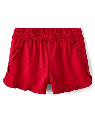 Girls Ruffle Pull On Shorts