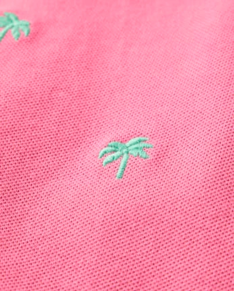 Boys Schiffli Palm Tree Polo - Seaside Palms