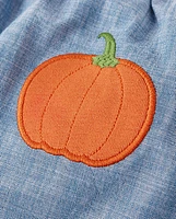 Girls Embroidered Pumpkin Chambray Skort - Autumn Adventures