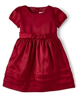 Girls Bow Fit And Flare Dress - All Dressed Up