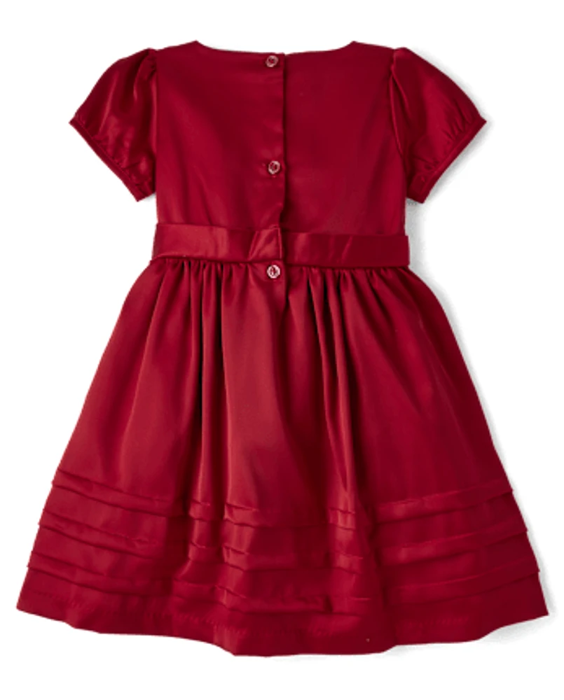 Girls Bow Fit And Flare Dress - All Dressed Up