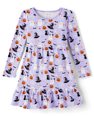 Girls Halloween Tiered Dress