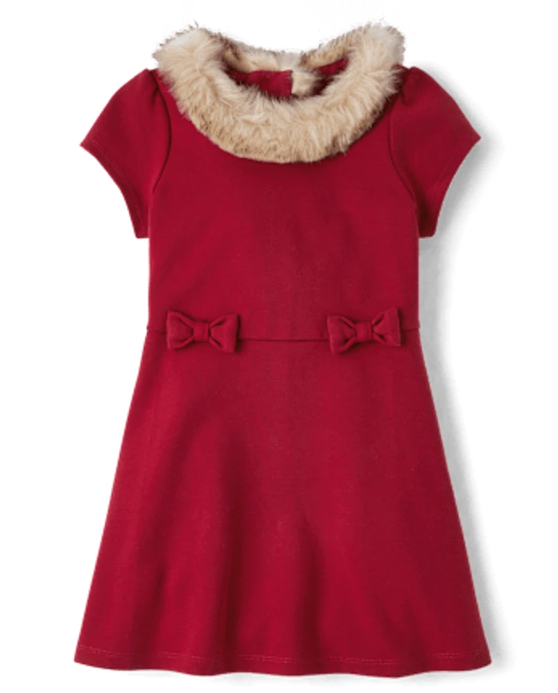 Girls Bow Ponte Dress - All Dressed Up