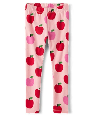 Girls Apple Leggings - Classroom Cutie