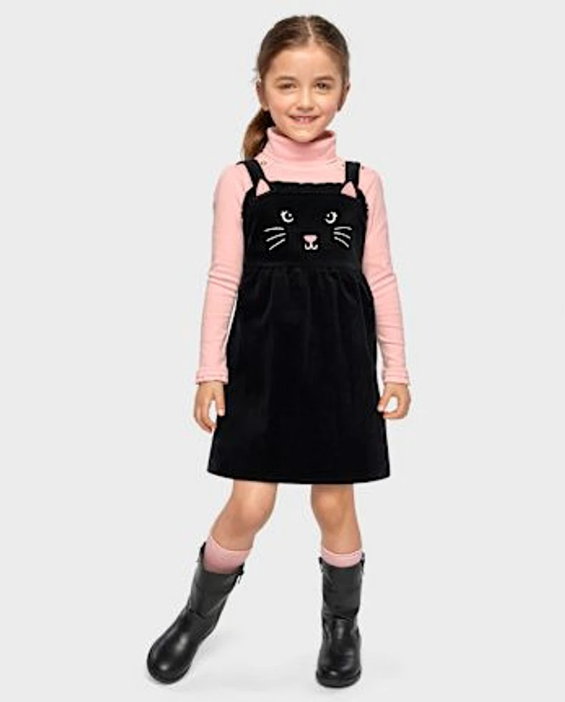 Girls Button Turtleneck Top - Little Essentials