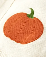 Girls Embroidered Pumpkin Cardigan - Autumn Adventures