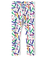 Girls Crayon Leggings - Classroom Cutie