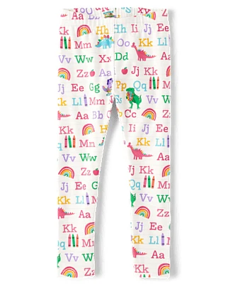 Leggings Alphabet Dino pour fille - Classroom Cutie