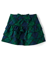 Girls Plaid Tiered Skirt