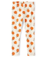 Girls Pumpkin Leggings - Autumn Adventures