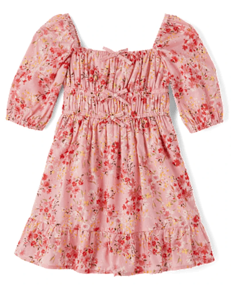 Fille Floral Boucle Ruffle Robes - Country breloque