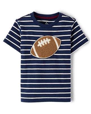 Boys Striped Embroidered Football Top - Classroom Cutie