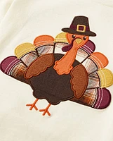 Boys Embroidered Turkey Layered Top - Autumn Adventures