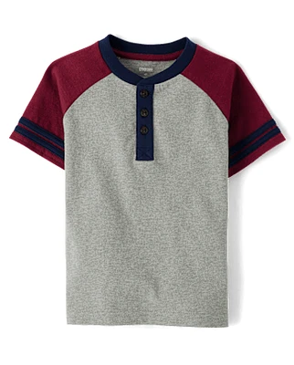 Boys Colorblock Henley Top - Classroom Cutie