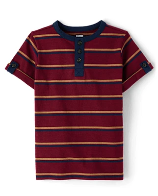 Boys Striped Henley Top