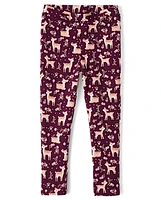 Girls Deer Ponte Jeggings - Country Charm