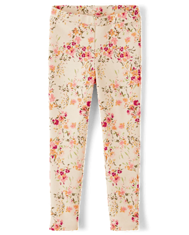 Girls Floral Ponte Jeggings - Country Charm