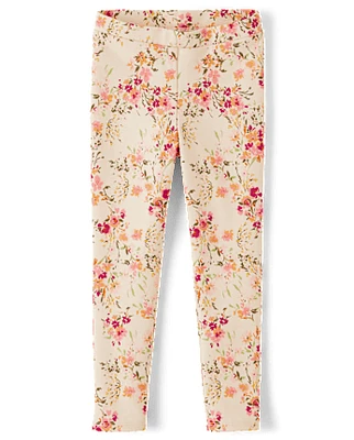 Girls Floral Ponte Jeggings - Country Charm