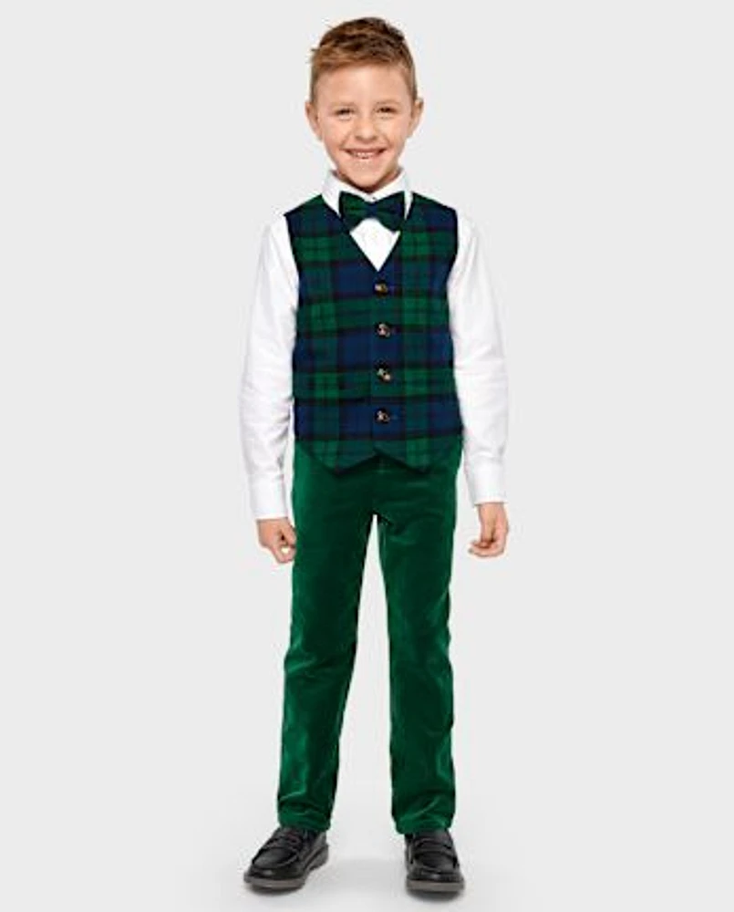 Boys Plaid Dress Pants - All Dressed Up