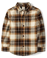 Boys Plaid Button Up Shirt