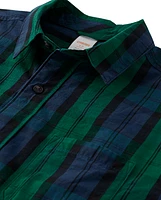 Mens Matching Family Plaid Poplin Button Up Shirt