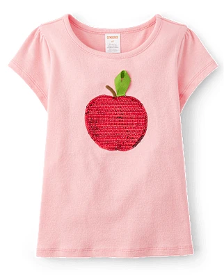 Fille Paillettes Apple Top - Classroom Cutie