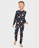 Boys Halloween Henley Snug Fit Cotton Pajamas - Gymmies