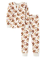 Kids Hand Turkey Henley Snug Fit Cotton Pajamas - Gymmies