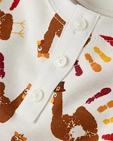 Pyjama en coton ajusté Henley Hand Turkey pour enfants - Gymmies