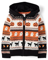 Boys Intarsia Halloween Fairisle Cardigan