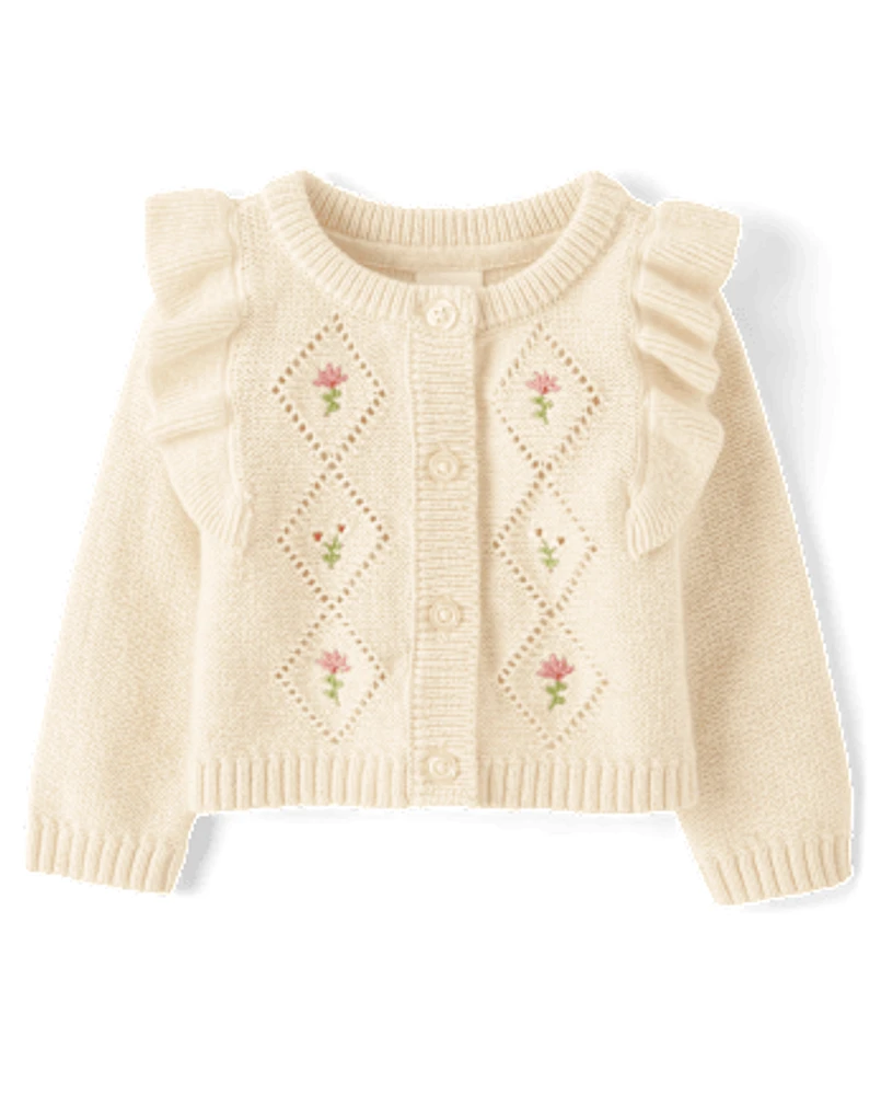 Baby Girls Embroidered Floral Cardigan - Homegrown by Gymboree