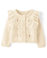 Baby Girls Embroidered Floral Cardigan - Homegrown by Gymboree