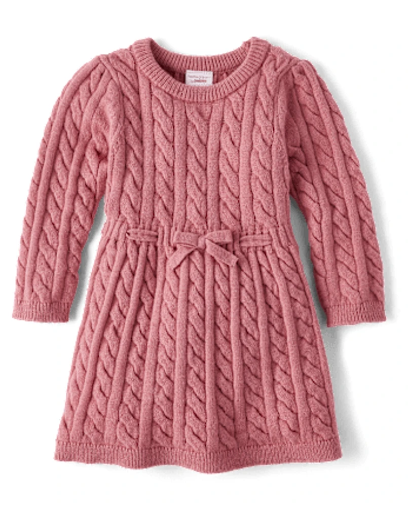 Baby Girls Cable Knit Sweater Dress