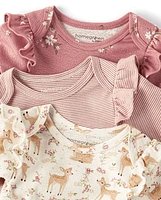 Baby Girls Floral Bodysuit 3-Pack - Homegrown by Gymboree