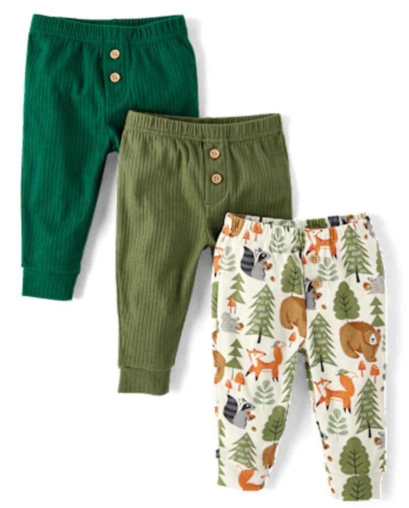 Baby Boys Animal Pants 3-Pack - Homegrown by Gymboree