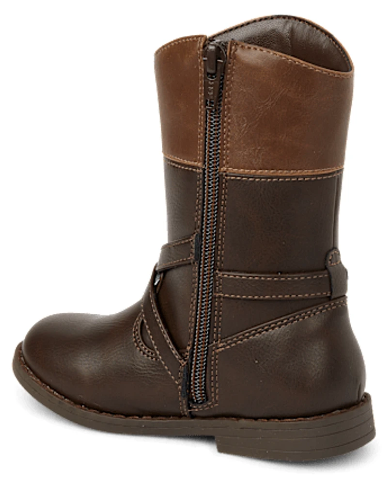 Girls Buckle Tall Boots - Little Essentials