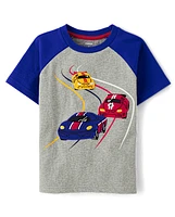 Boys Embroidered Racecar Raglan Top - Classroom Cutie