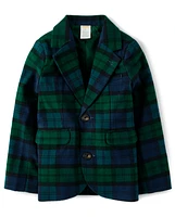 Boys Plaid Blazer - All Dressed Up