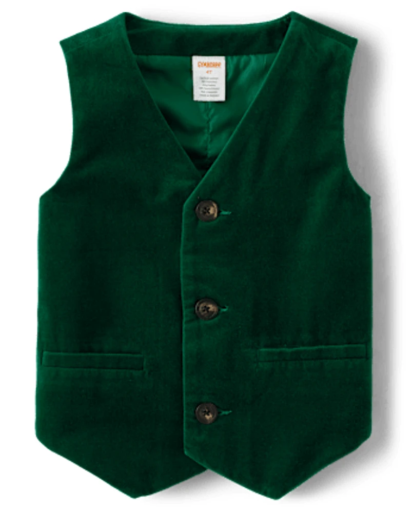 Boys Velvet Suit Vest