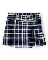 Girls Plaid Pleated Button Skort - Classroom Cutie